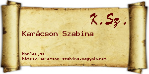 Karácson Szabina névjegykártya