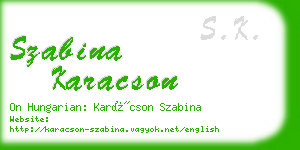 szabina karacson business card